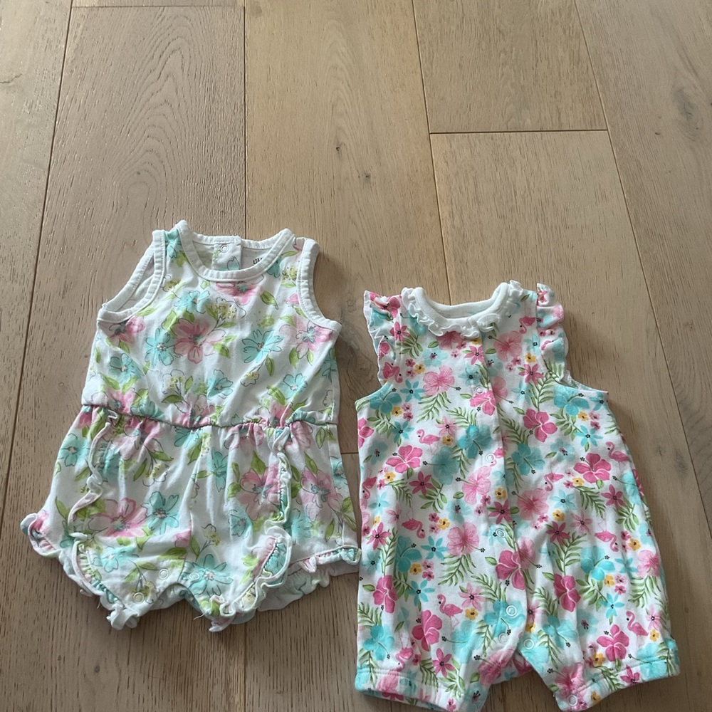 Little Me Floral Baby Rompers Set